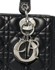 Lambskin Cannage Medium Lady D1OR Navy Blue