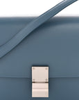 Box Calfskin Medium Classic Box Flap Bag Slate Blue