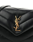 Calfskin Y Quilted Monogram Toy Loulou Crossbody Bag Black