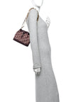 Oblique Drawstring Chain Bucket Bag Burgundy