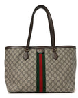 GG Supreme Monogram Medium Ophidia Shopping Tote Brown