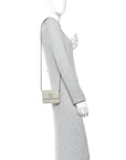 Lambskin Quilted CHNL 19 Flap Coin Purse With Chain Grey