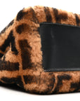 Shearling Nappa Macro FF 1974 Mini Peekaboo Iconic Satchel Tobacco Black