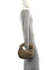 Suede Calfskin Intrecciato Teen Jodie Hobo Beige