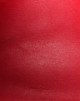 Grainy Calfskin Haymarket Check Medium Reversible Tote Red