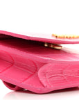 Calfskin Crocodile Embossed La Ceinture Bello Double Tour Belt Bag Pink