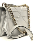 Metallic Grained Calfskin Medium D1ORama Flap Bag Silver