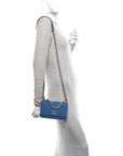 Denim Quilted CHNL 19 Wallet On Chain WOC Blue
