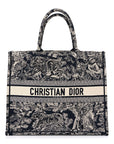 Canvas Embroidered Large D1ORiviera Toile De Jouy Reverse Book Tote Blue