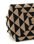 Jacquard Triangolo Symbole Embroidered Small Shoulder Bag Black Corda