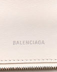 Calfskin Crocodile Embossed Small Hourglass Top Handle Bag White