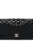 Lambskin Quilted Medium Double Flap Black