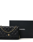 Caviar Quilted Wallet on Chain WOC Black