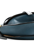 Grained Calfskin Small Gate Crossbody Bag Petroleum Blue Cypress