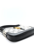 Azalea Calfskin GG Monogram Bi-Color Debossed Small Jackie 1961 Hobo Mystic White Black