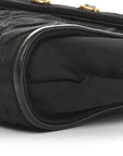 Fabric Quilted Crystal Envelope Small Flap Black