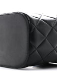 Lambskin Quilted Trendy Vanity Case Black