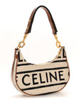 Textile Medium Ava Shoulder Bag White Black