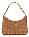Tessuto Nylon Studded Mini Re-Edition Bag Brandy