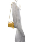 Caviar Quilted Small CC Filigree Vanity Case Yellow