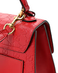 GCCIssima Signature Small Padlock Top Handle Bag Hibiscus Red