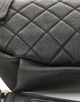 Caviar Quilted Filigree Waist Bag Black