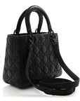 Ultra Matte Calfskin Cannage Medium Lady D1OR Black