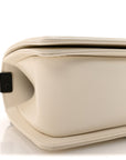Calfskin Quilted Medium Boy Flap White