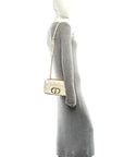 Grained Calfskin Cannage Small Caro Bag White
