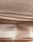 Metallic Lambskin Perforated Mini Square Flap Light Pink