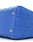 Lambskin Cannage Medium Lady D1OR Blue Persan