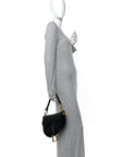 Grained Calfskin Saddle Bag Black