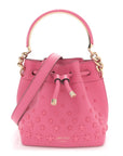 Calfskin Star Studded Bon Bon Bucket Bag Candy Pink