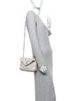 Lambskin Quilted Toy Loulou Puffer Monogram Chain Satchel Crema Soft