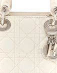 Lambskin Cannage Mini Lady D1OR White