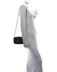 Calfskin Matelasse Monochrome Monogram Mini Lou Camera Bag Black