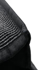 Raffia Linen Calfskin Small Rive Gauche Tote Black