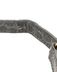 Calfskin Crocodile Embossed Nano Belt Bag Grey