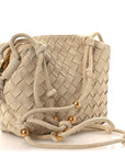 Suede Intrecciato Small Loop Camera Bag Sand