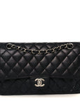 Caviar Quilted Medium Double Flap Black