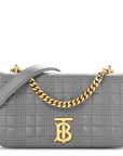 Lambskin Quilted Small Lola Bag Grey
