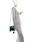 Jersey Quilted Small CC Filigree Vanity Case Blue Green