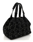 Calfskin Tweed Cannage Medium Toujours Black White