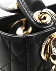Lambskin Cannage Mini Lady D1OR Black