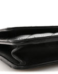Lambskin Quilted Pearl Wallet On Chain WOC Black