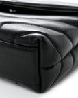 Calfskin Y Quilted Monogram Toy Loulou Crossbody Bag Black