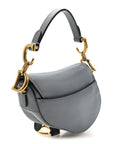 Grained Calfskin Mini Saddle Bag Sky Blue