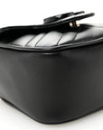 Calfskin Matelasse Monochrome GG Marmont Chain Mini Belt Bag Black