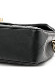 Lambskin Quilted Mini Rectangular Flap Black