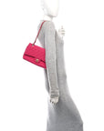 Tweed Quilted Medium Double Flap Fuchsia